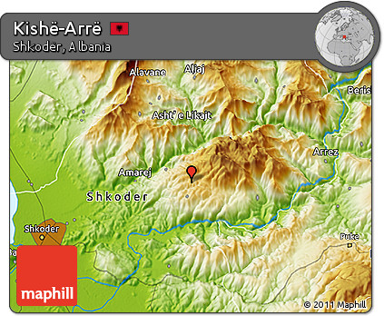Physical 3D Map of Kishë-Arrë