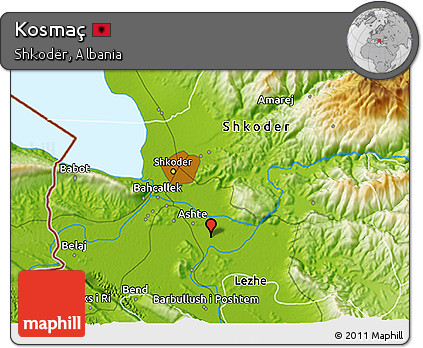 Physical 3D Map of Kosmaç