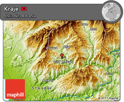 Physical 3D Map of Krajë