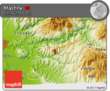 Physical 3D Map of Mashnë