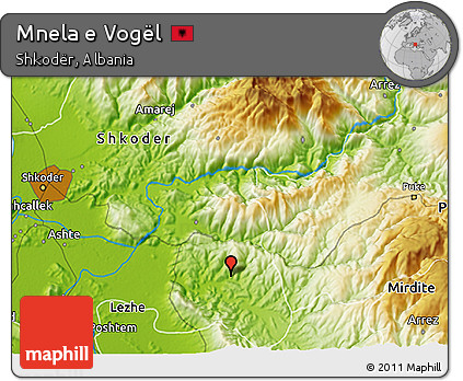 Physical 3D Map of Mnela E Vogël