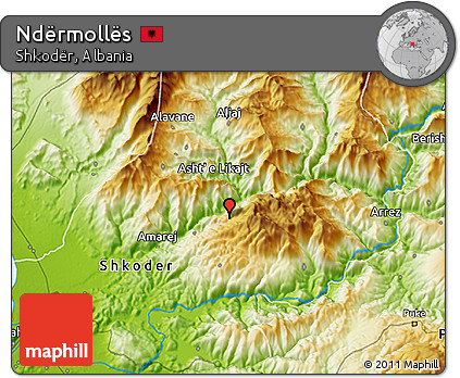 Physical 3D Map of Ndërmollës