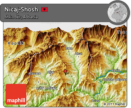 Physical 3D Map of Nicaj-Shosh