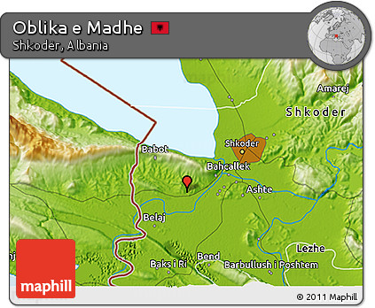 Physical 3D Map of Oblika E Madhe