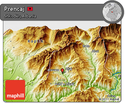 Physical 3D Map of Prencaj