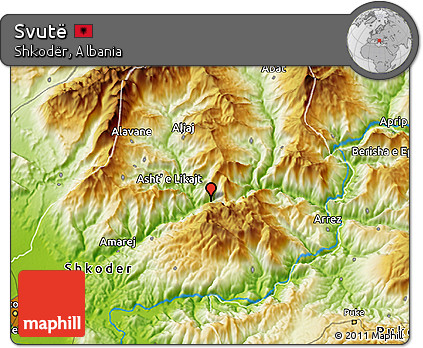 Physical 3D Map of Svutë