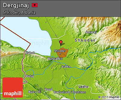 Physical 3D Map of Dergjinaj