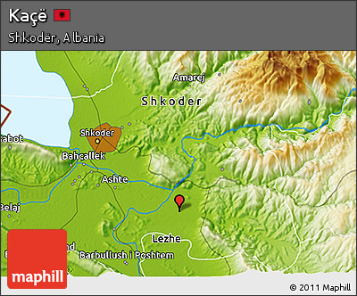 Physical 3D Map of Kaçë