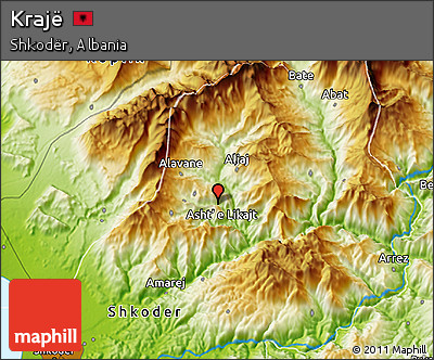 Physical 3D Map of Krajë