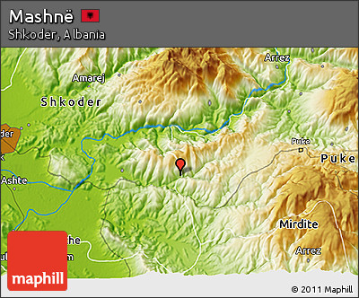 Physical 3D Map of Mashnë