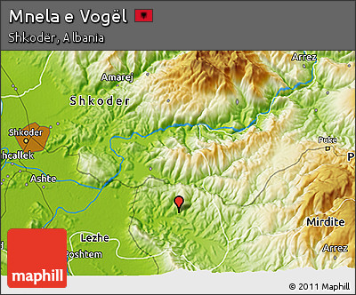 Physical 3D Map of Mnela E Vogël