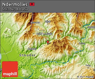 Physical 3D Map of Ndërmollës