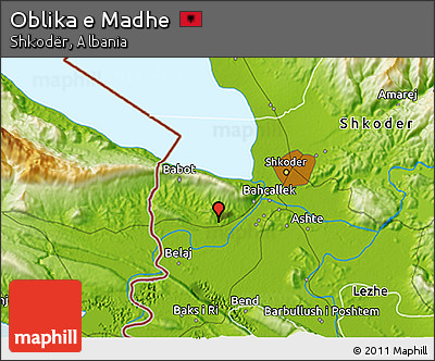 Physical 3D Map of Oblika E Madhe
