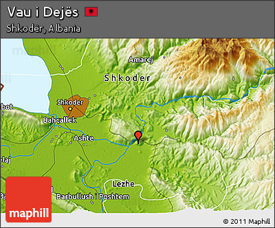 Physical 3D Map of Vau I Dejës