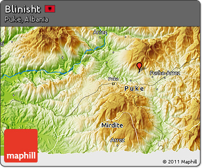 Physical 3D Map of Blinisht