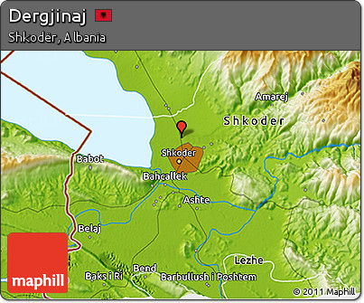 Physical 3D Map of Dergjinaj