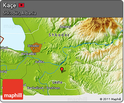 Physical 3D Map of Kaçë