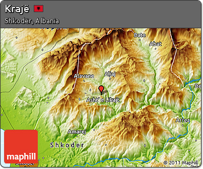 Physical 3D Map of Krajë
