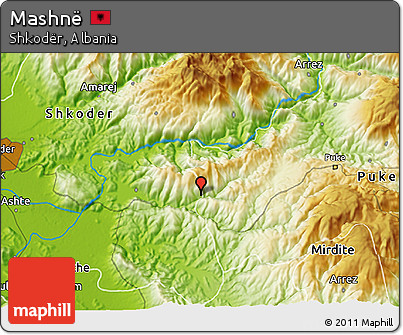 Physical 3D Map of Mashnë