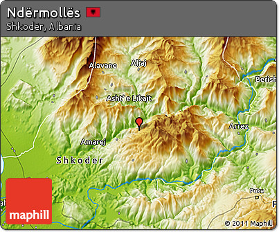 Physical 3D Map of Ndërmollës
