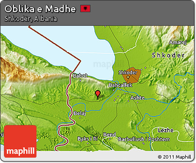 Physical 3D Map of Oblika E Madhe
