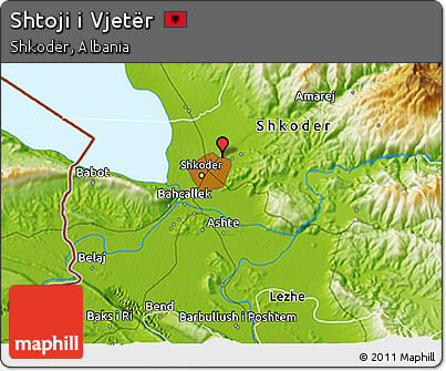 Physical 3D Map of Shtoji I Vjetër