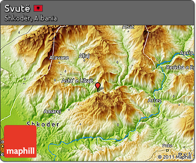 Physical 3D Map of Svutë