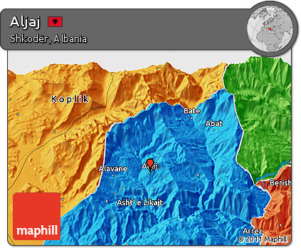 Political 3D Map of Aljaj