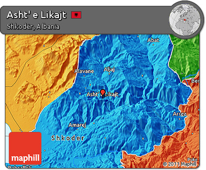 Political 3D Map of Asht' E Likajt