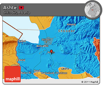 Political 3D Map of Ashtë