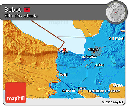 Political 3D Map of Babot