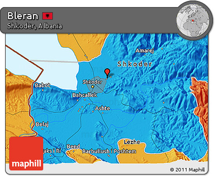 Political 3D Map of Bleran