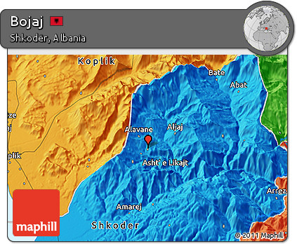 Political 3D Map of Bojaj