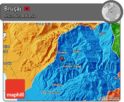 Political 3D Map of Bruçaj