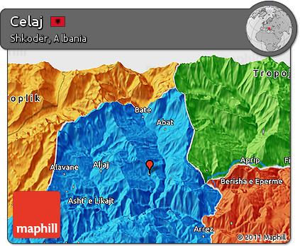 Political 3D Map of Celaj