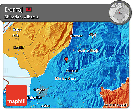 Political 3D Map of Derraj