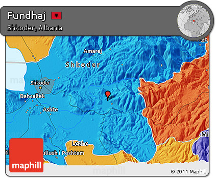 Political 3D Map of Fundhaj