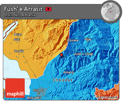 Political 3D Map of Fush' E Arrasit