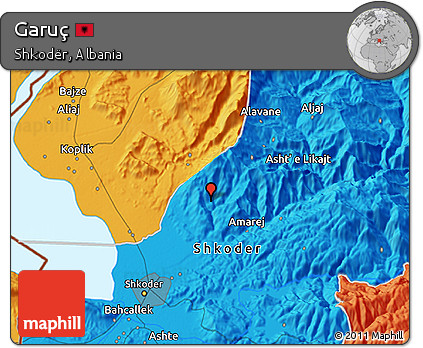 Political 3D Map of Garuç