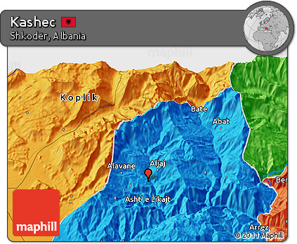 Political 3D Map of Kashec
