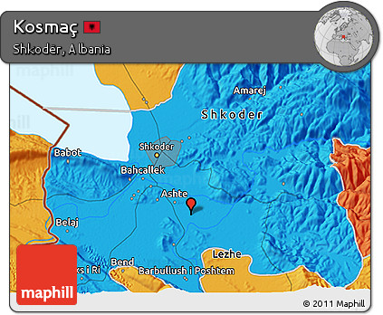 Political 3D Map of Kosmaç
