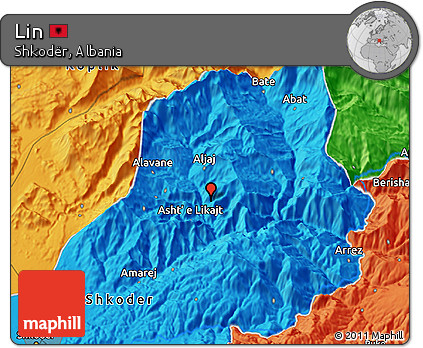 Political 3D Map of Lin