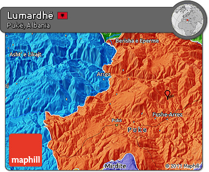 Political 3D Map of Lumardhë