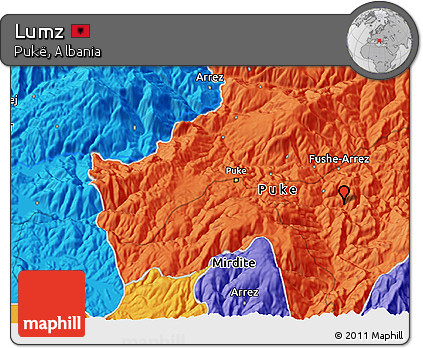 Political 3D Map of Lumz