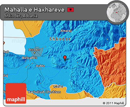 Political 3D Map of Mahalla E Haxhareve