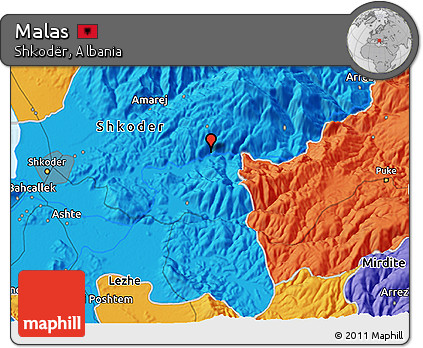 Political 3D Map of Malas