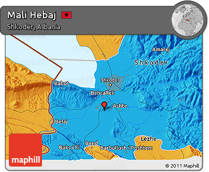 Political 3D Map of Mali Hebaj