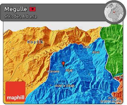 Political 3D Map of Mëgullë