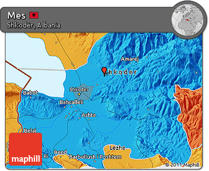 Political 3D Map of Mes