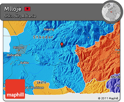 Political 3D Map of Mllojë